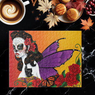 Sugar SKull Fairy Sunset Jigsaw Puzzle