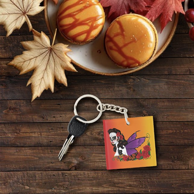 Sugar Skull Fairy Sunset Key Ring (Creator Uploaded)