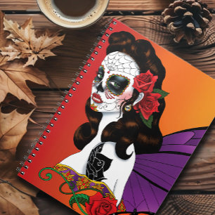 Sugar Skull Fairy Sunset Notebook