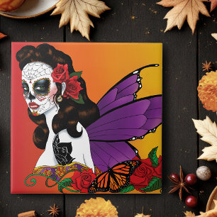 Sugar Skull Fairy Sunset Tile