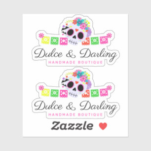 Sugar Skull Floral Calavera Papel Picado Logo