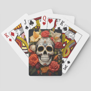 Sugar Skull Floral Classic Playing Cards