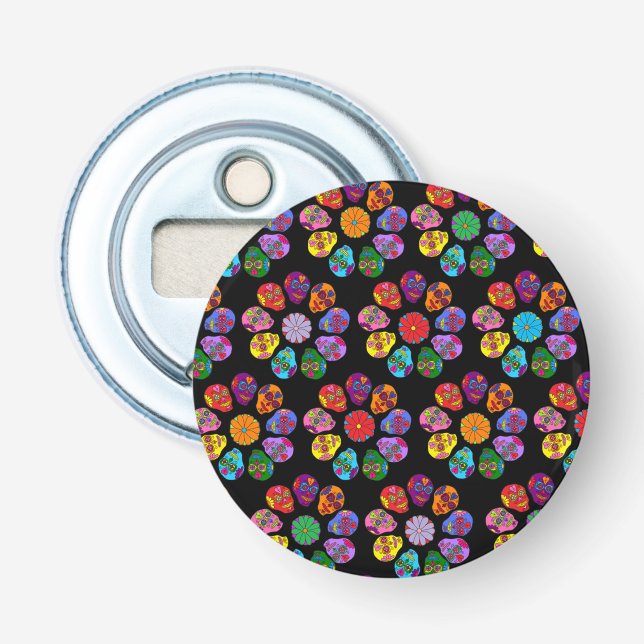 Sugar Skull Flower Bottle Opener (Front)