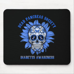 Sugar Skull Flower Dead Pancreas Society Diabetes Mouse Mat