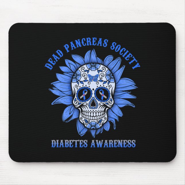 Sugar Skull Flower Dead Pancreas Society Diabetes  Mouse Mat (Front)