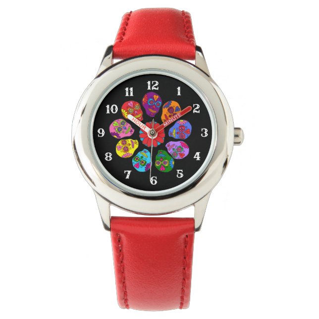 Sugar Skull Flower Watch (Front)