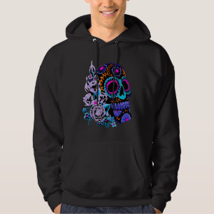 Sugar Skull Flowers Day Of The Dead Dia Muertos Hoodie