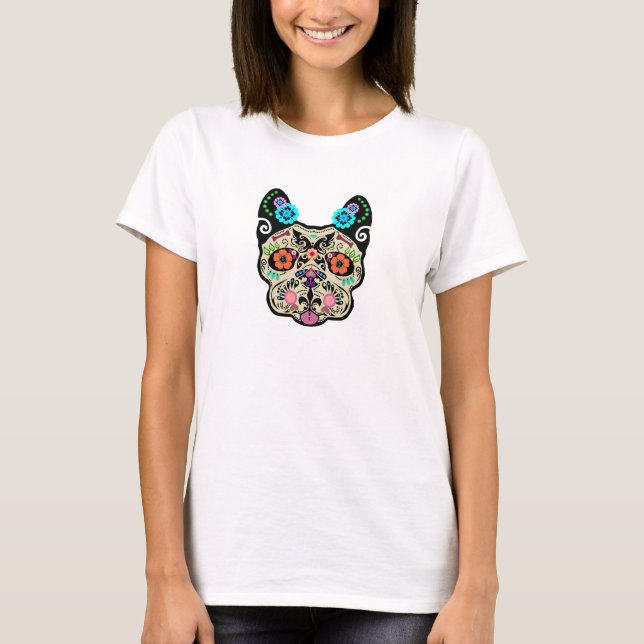 Sugar Skull Frenchie T-Shirt (Front)