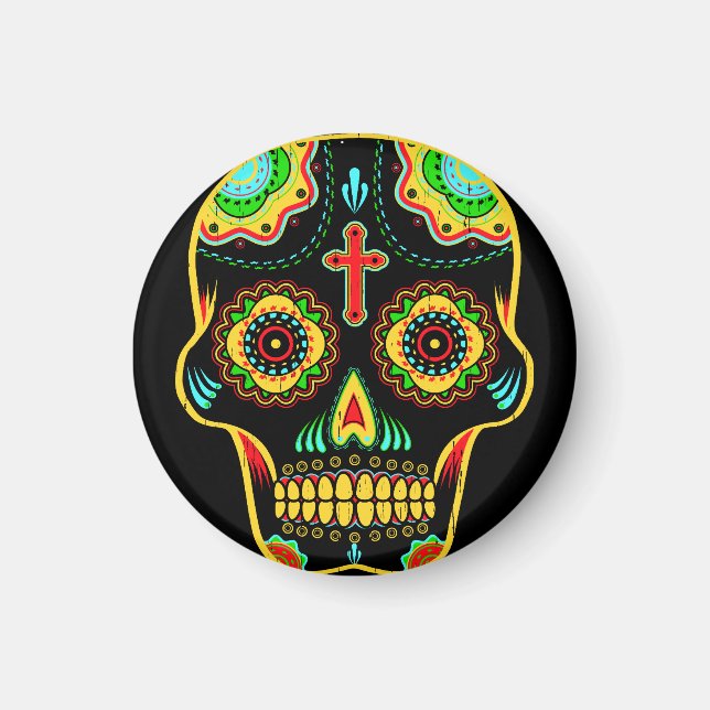Sugar skull full colour magnet (Front)
