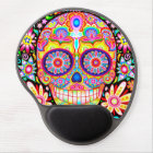 Sugar Skull Gel Mousepad - Colourful Groovy Art