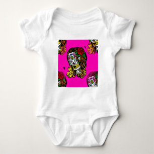 sugar skull girl baby bodysuit
