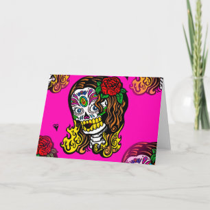 sugar skull girl card