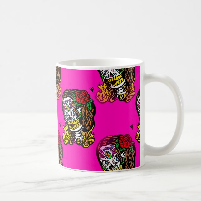 sugar skull girl coffee mug (Right)