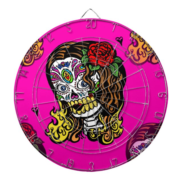 sugar skull girl dartboard (Front)