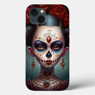 Sugar Skull Girl Day Of The Dead iPhone 13 Case