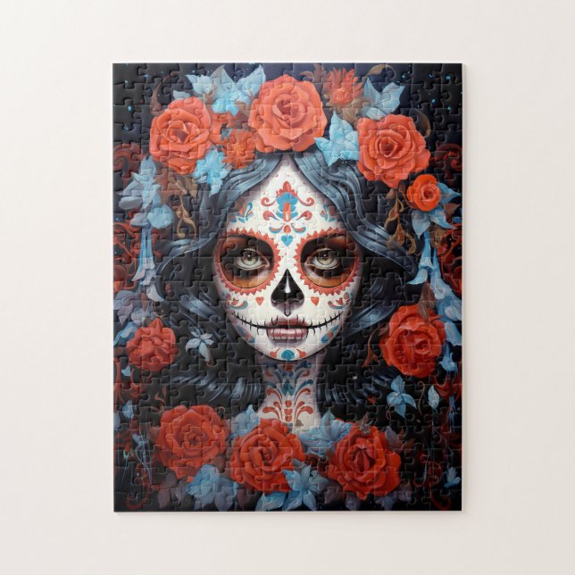 Sugar Skull Girl Day Of The Dead Jigsaw Puzzle (Vertical)