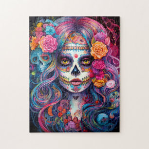 Sugar Skull Girl Day Of The Dead Jigsaw Puzzle