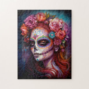 Sugar Skull Girl Day Of The Dead Jigsaw Puzzle