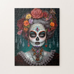 Sugar Skull Girl Day Of The Dead Jigsaw Puzzle