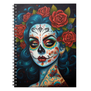 Sugar Skull Girl Day Of The Dead Notebook