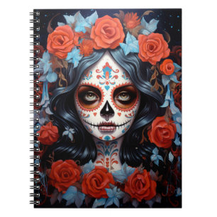 Sugar Skull Girl Day Of The Dead Notebook