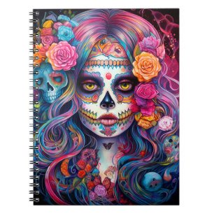 Sugar Skull Girl Day Of The Dead Notebook