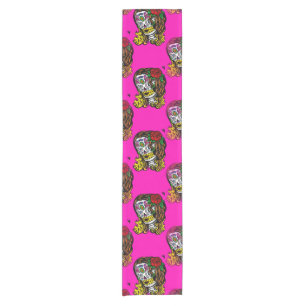 sugar skull girl table runner tablerunner