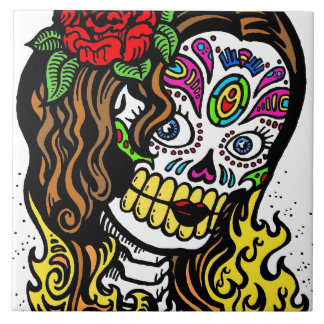 Sugar Skull Girl Tile