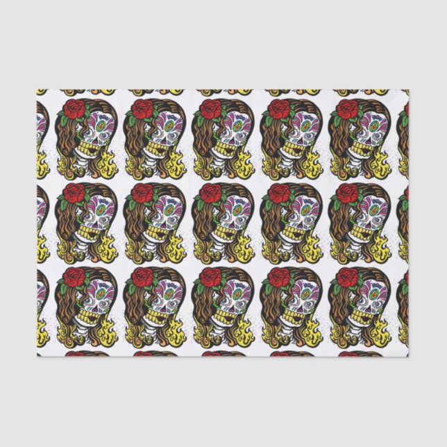 Sugar Skull Girl Tissue Paper (Front)