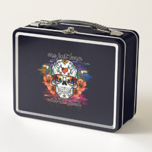 Sugar Skull Girls Are Just Born With The Beach Metal Lunch Box