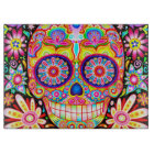 Sugar Skull Glass Cutting Board - Colourful Art