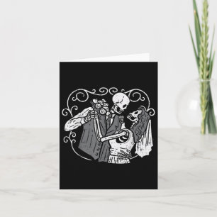 Sugar Skull Groom Bride Funny Dia Muertos Hallowee Card