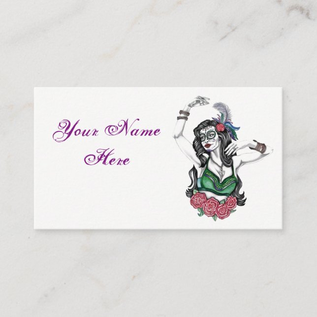 Sugar Skull Gypsy Business Card (Front)