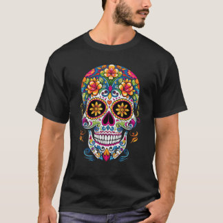 Sugar Skull Halloween Calavera Costume Dia De Los  T-Shirt