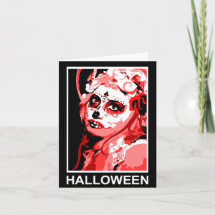 sugar skull halloween card