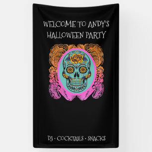 Sugar Skull Halloween Chalkboard  Banner