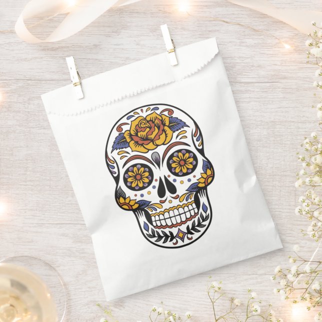 Sugar Skull Halloween Party Favour Bags (Clipped)