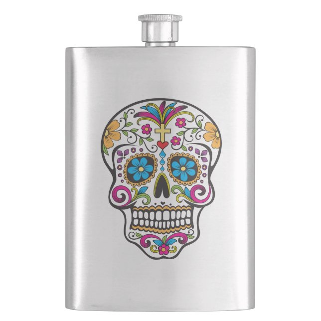 Sugar Skull Hip Flask (Front)