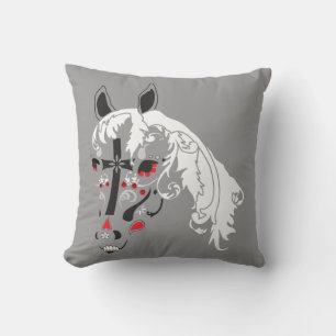 sugar skull horse cushion