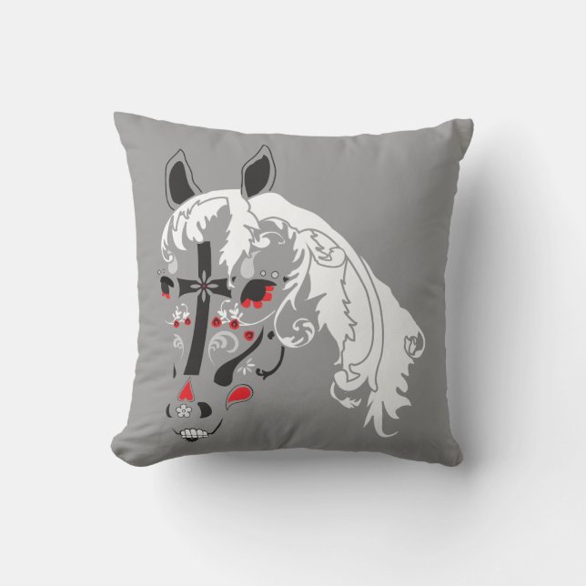 sugar skull horse cushion (Front)