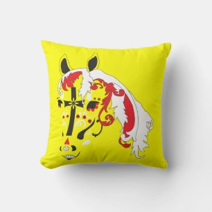 sugar skull horse cushion
