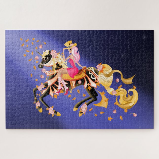 Sugar Skull Horse & Lady Jigsaw puzzle  (Horizontal)