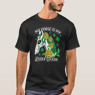 Sugar Skull Horse Lucky Charm St Patricks Day Of D T-Shirt