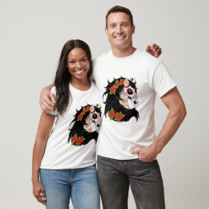 Sugar Skull Horse With Red Roses T-Shirt