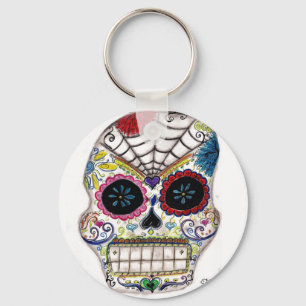sugar skull key ring