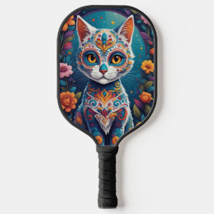 Sugar Skull Kitty Pickleball Paddle