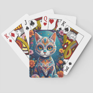 Sugar Skull Kitty Playing Cards
