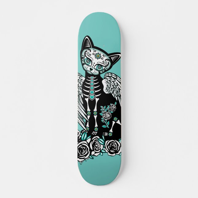 Sugar Skull Kitty Skateboard (Front)