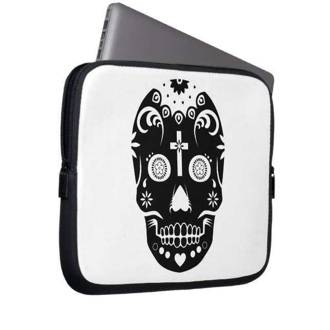 sugar skull laptop sleeve (Front Right)