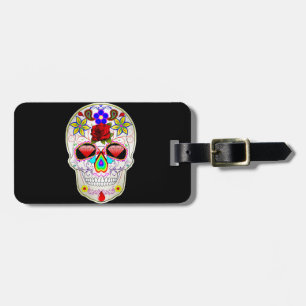 sugar skull luggage tag
